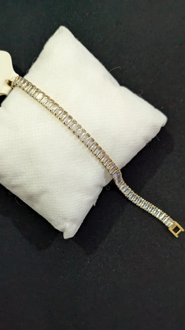 Luxury Baguette-Cut CZ Tennis Bracelet – The Sam Collection