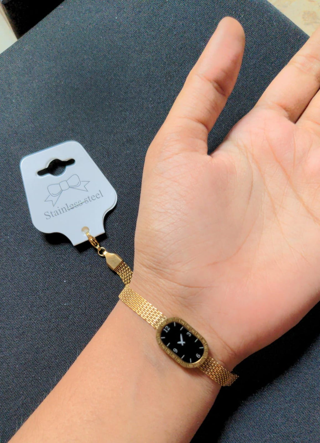 Vintage Xavier Quartz Watch – Gold-Plated Case with Black Roman Numeral Dial – The Sam Collection